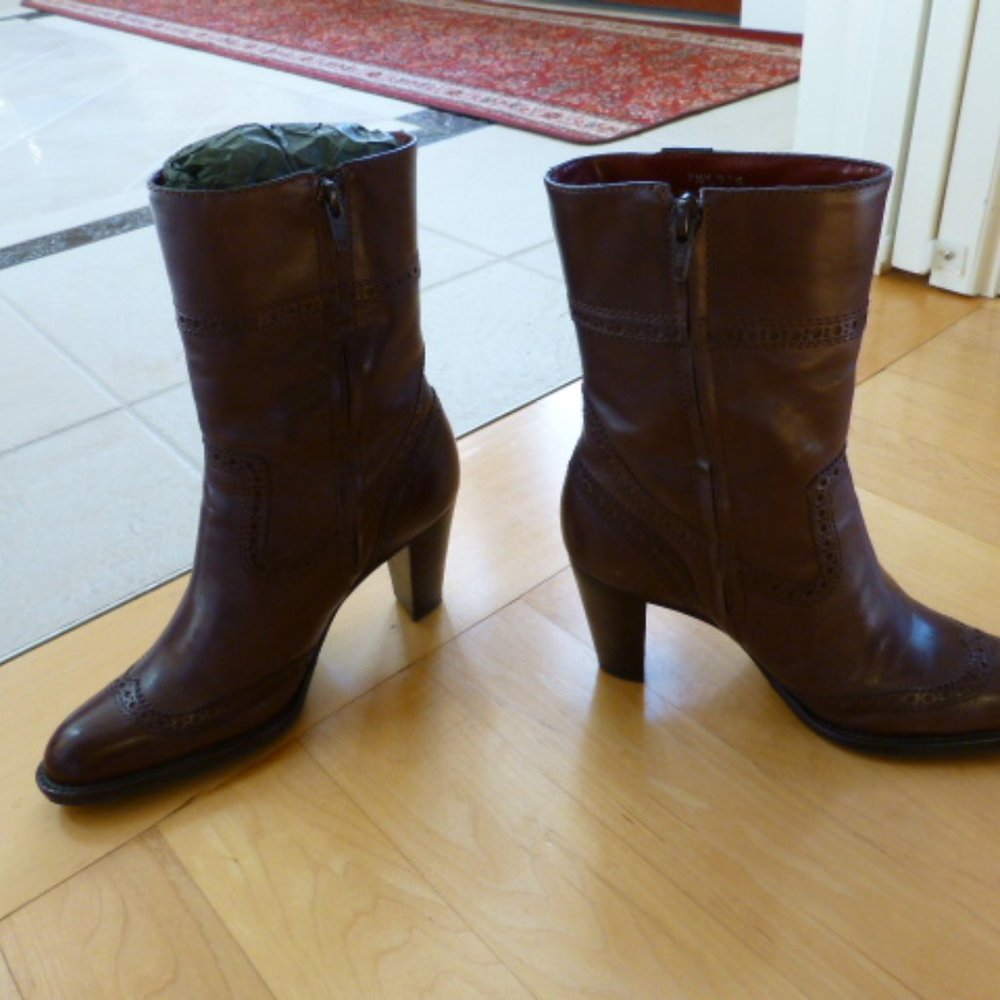 Eddie Bauer Chocolate Leather Dress Boots 7.5